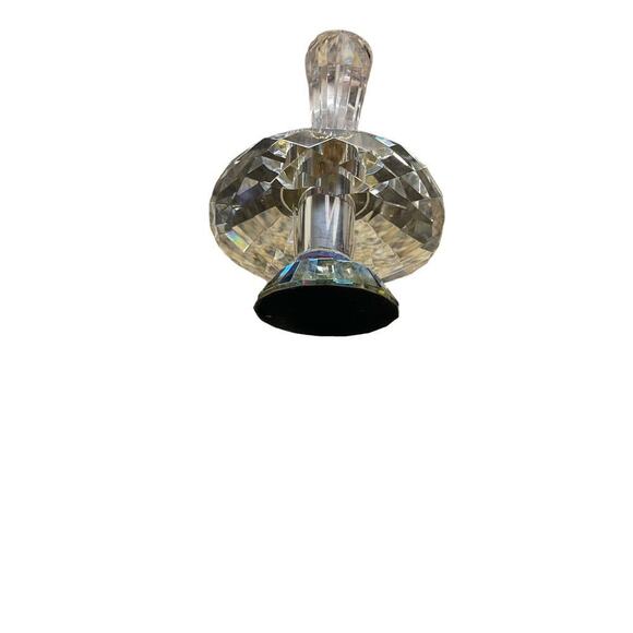 Art deco crystal perfume bottle vintage 6” tall - 4” wide - twist top gold - Picture 4 of 4